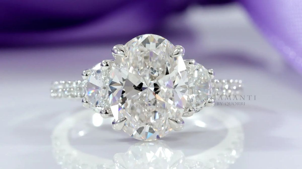 Three Stone Oval Engagement Ring